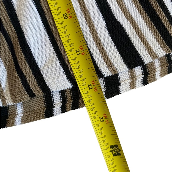 DIKTONS BARCELONA skater skirt pleats mini stripe white beige black knit size 6 - Picture 7 of 8